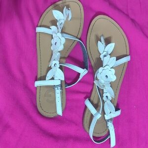 Guess White Floral Women's Sandals